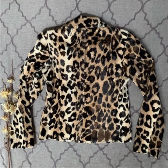 NWT-Wildly Chic Faux Leopard Fur Moto-Style Trina Turk Reprise Jacket (XS/S) - Picture 3 of 13
